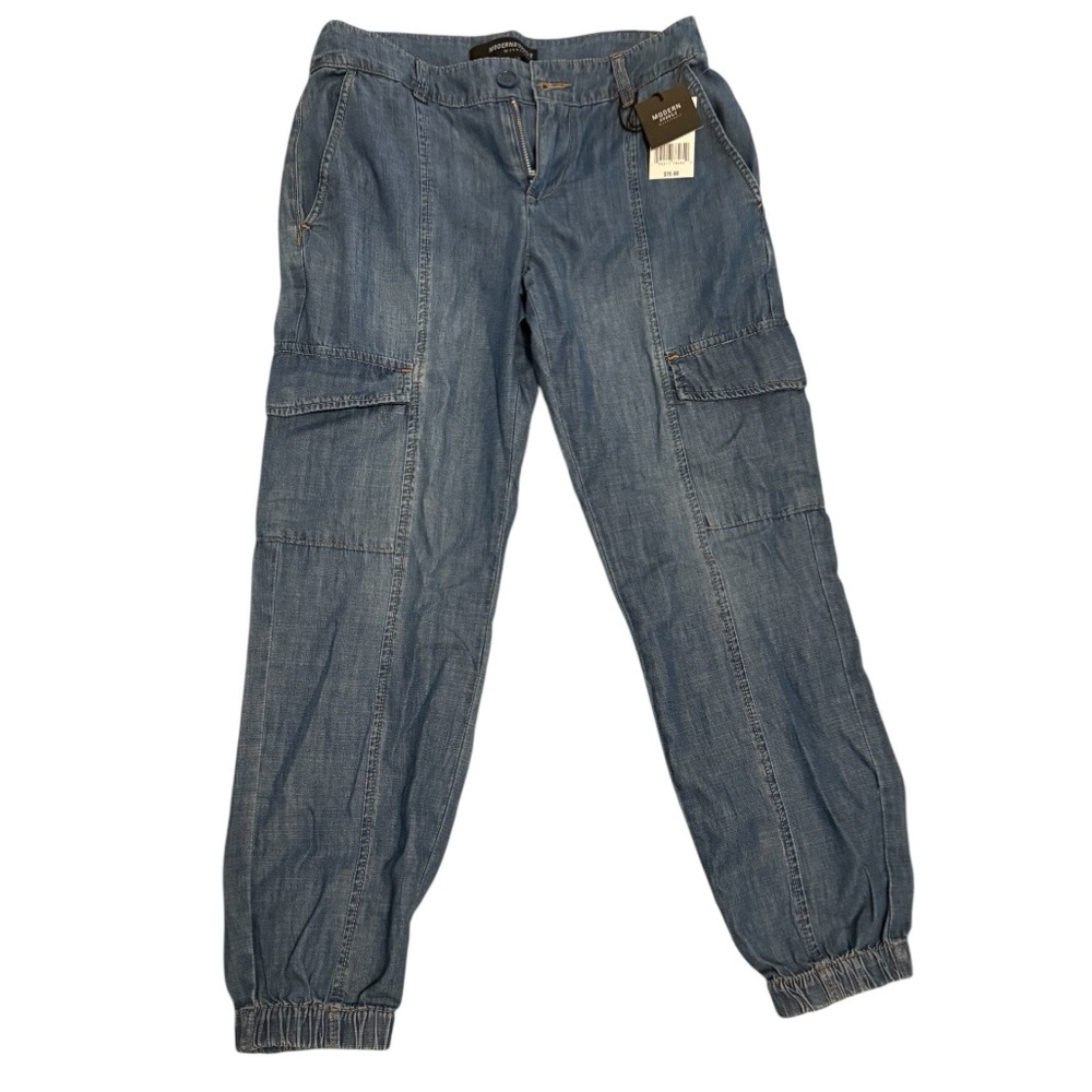 Women's Blue Ankle Cargo Jeans